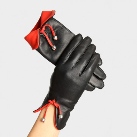 Gant cuir pour dame avec revers de couleur Gant cuir pour dame avec revers de couleur