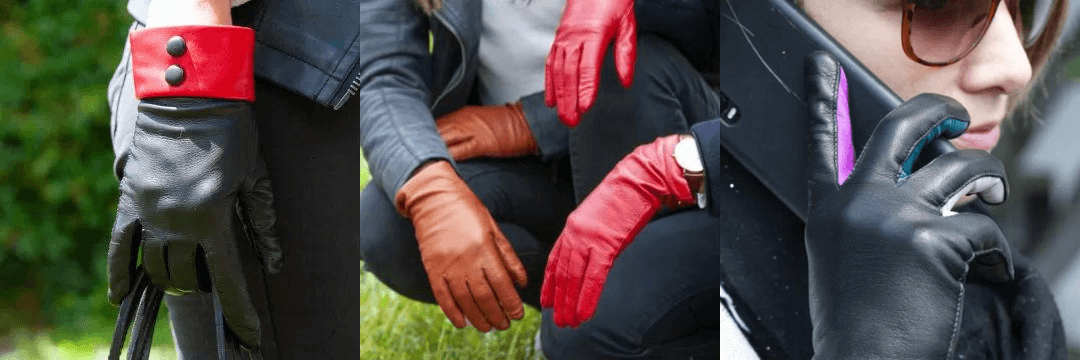 Gants en cuir extravagants